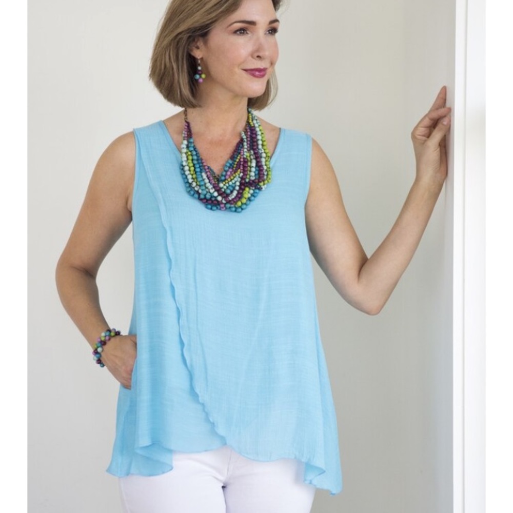 Aria Sky Blue Sleeveless Top